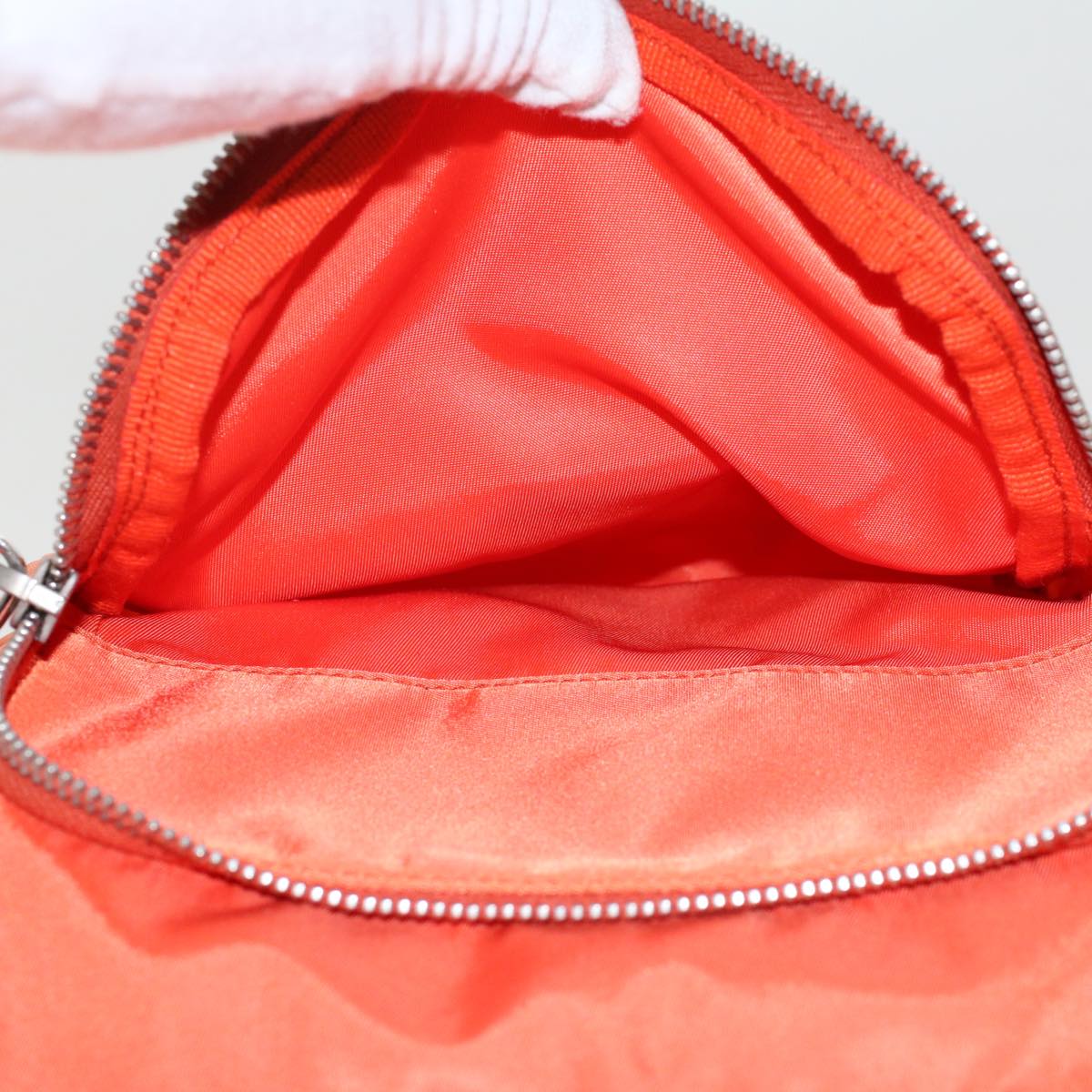 PRADA Shoulder Bag Nylon Orange Auth 47652