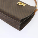 CELINE Macadam Canvas Hand Bag PVC Leather Brown Auth 47659-15