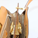 CELINE Macadam Canvas Hand Bag PVC Leather Brown Auth 47659-19