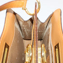 CELINE Macadam Canvas Hand Bag PVC Leather Brown Auth 47659-20