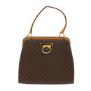 CELINE Macadam Canvas Hand Bag PVC Leather Brown Auth 47659-13