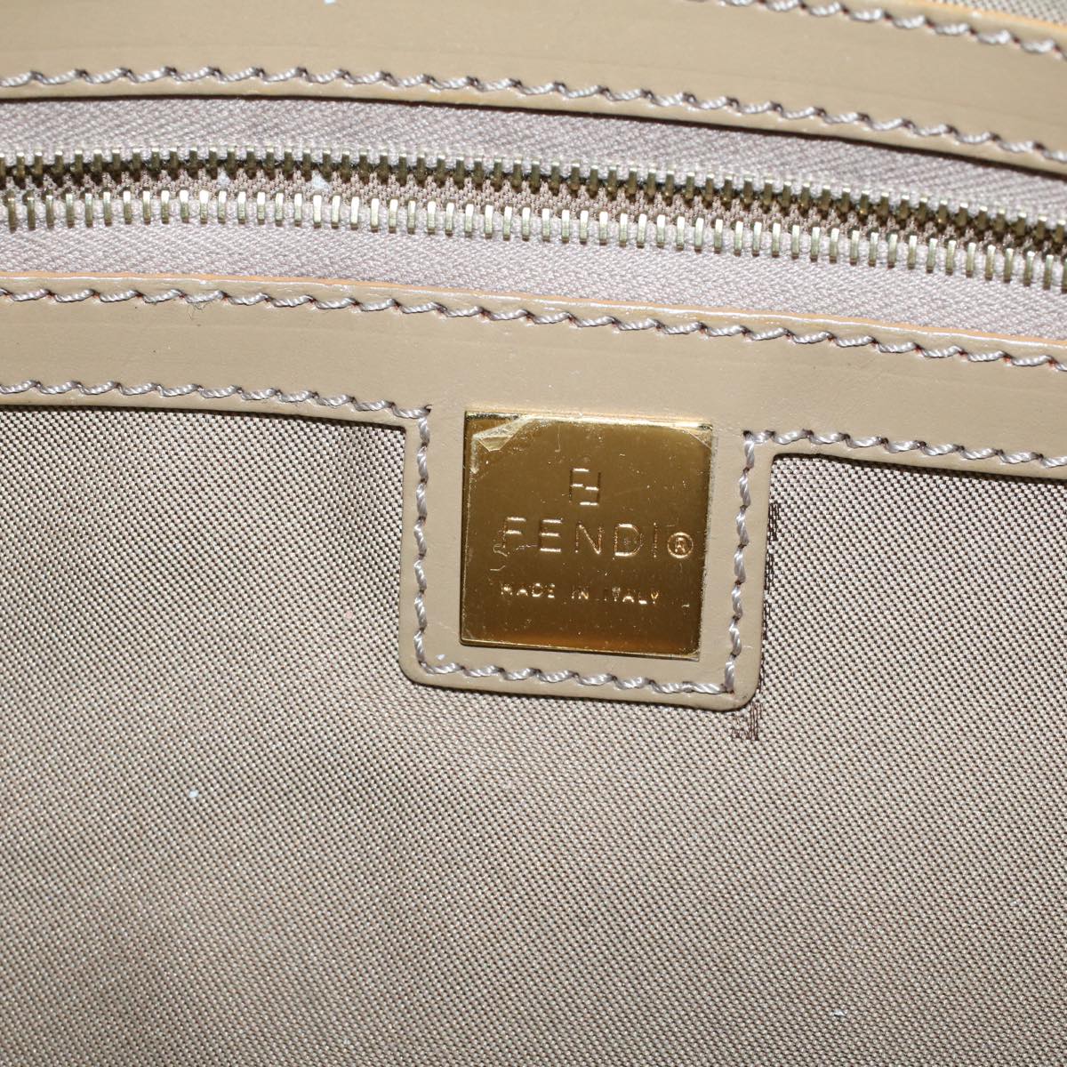 FENDI Zucchino Canvas Hand Bag Coated Canvas Light Blue Auth 48018