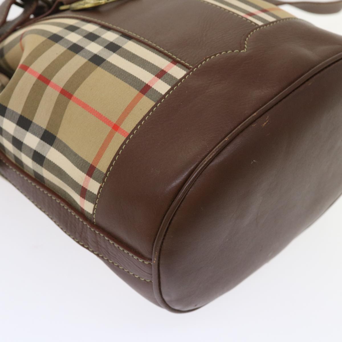 Burberrys Nova Check Shoulder Bag Canvas Beige Brown Auth 48030
