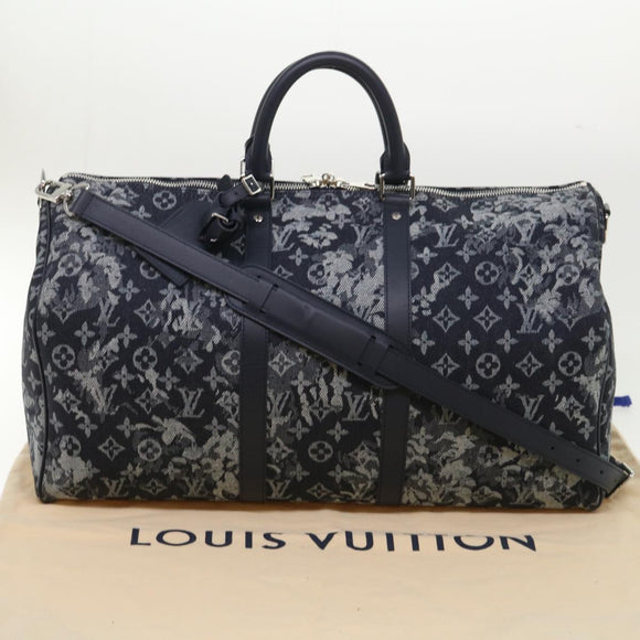 LOUIS VUITTON Monogram Tapestry Keepall Bandouliere 50 Boston M57285 Auth 48047S