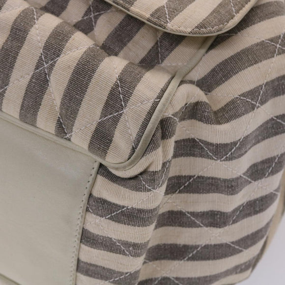 CHANEL Matelasse Shoulder Bag Canvas Light Blue White CC Auth 48071AV