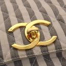 CHANEL Matelasse Shoulder Bag Canvas Light Blue White CC Auth 48071AV-20