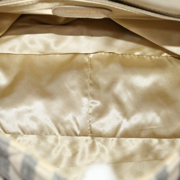 CHANEL Matelasse Shoulder Bag Canvas Light Blue White CC Auth 48071AV