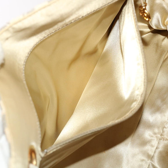 CHANEL Matelasse Shoulder Bag Canvas Light Blue White CC Auth 48071AV