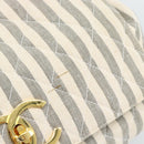 CHANEL Matelasse Shoulder Bag Canvas Light Blue White CC Auth 48071AV-15