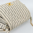 CHANEL Matelasse Shoulder Bag Canvas Light Blue White CC Auth 48071AV-6