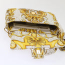 FENDI Baguette Shoulder Bag Polyester 2way White 8BR600 AK2D Auth 48072A-20