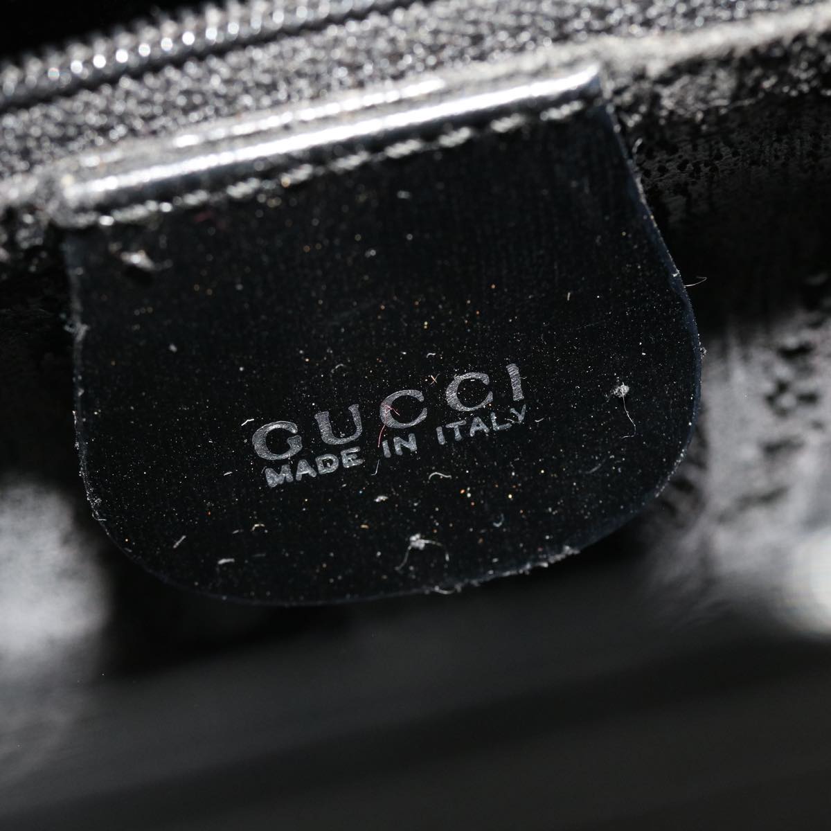 GUCCI Shoulder Bag Vinyl Black Auth 48186