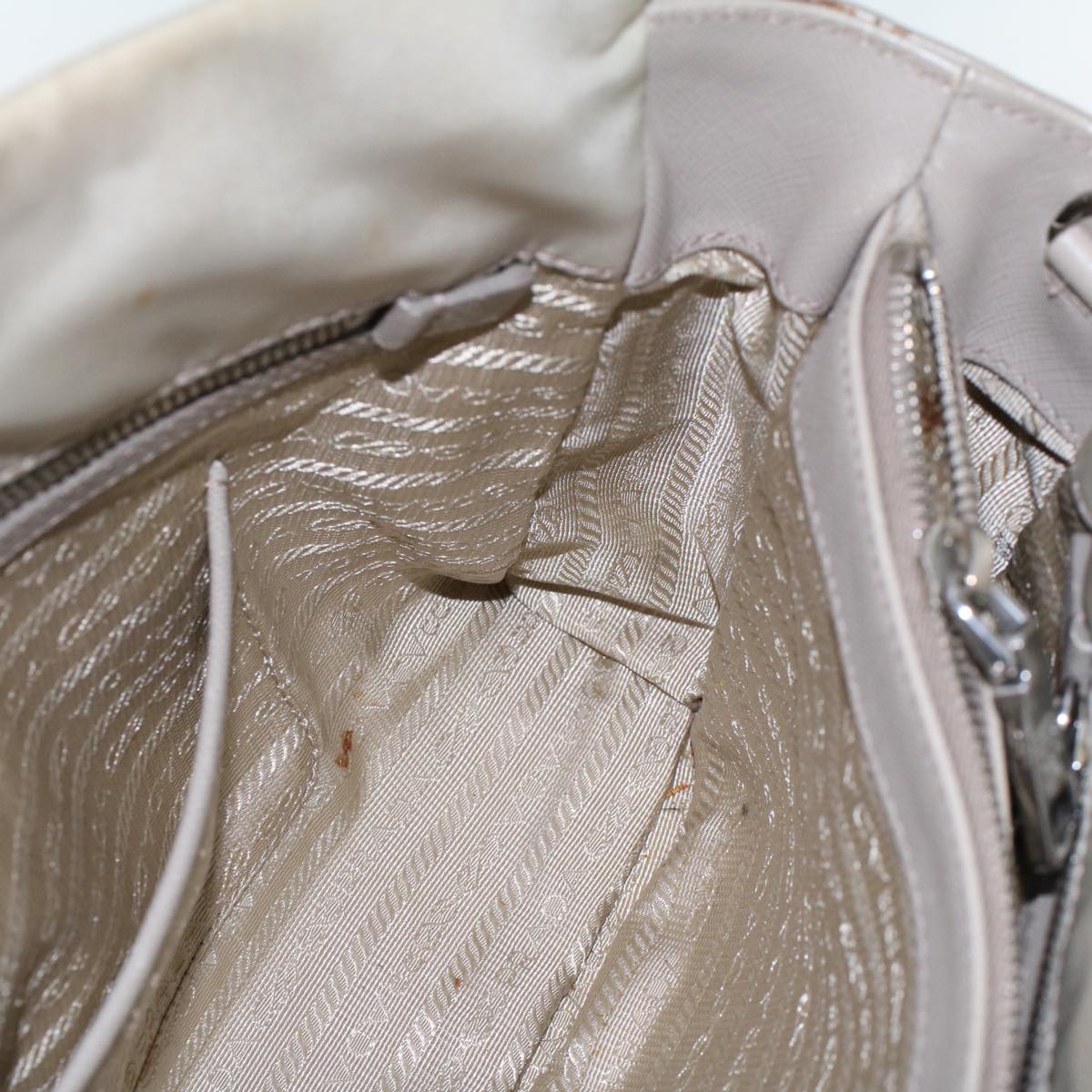 PRADA Hand Bag Nylon Leather Gray Auth 48188