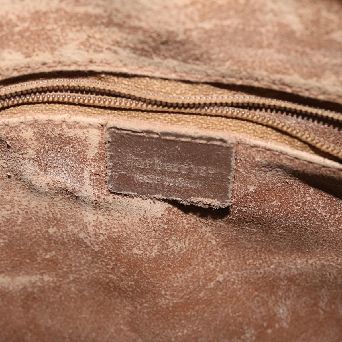 Burberrys Nova Check Boston Bag PVC Leather Beige Brown Auth 48213