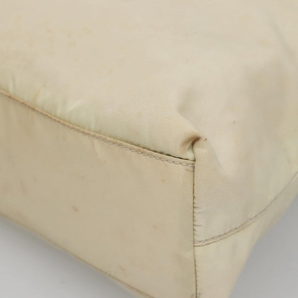 PRADA Hand Bag Nylon Beige Auth 48236