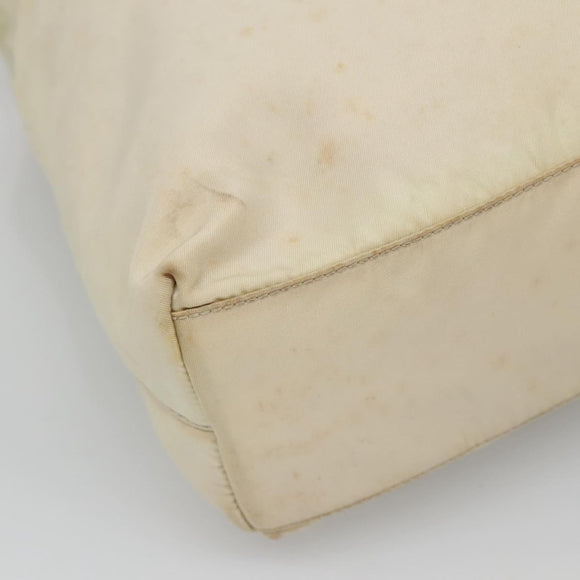 PRADA Hand Bag Nylon Beige Auth 48236