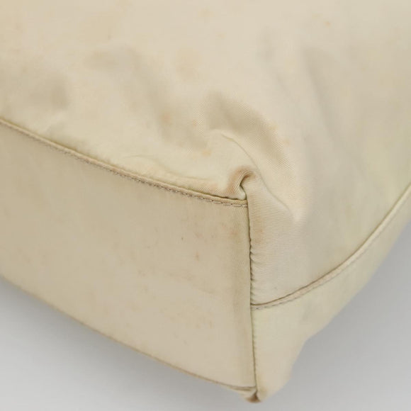 PRADA Hand Bag Nylon Beige Auth 48236