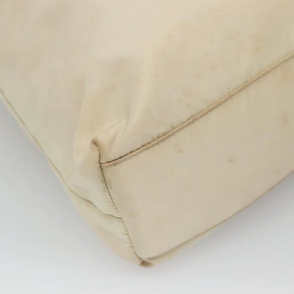 PRADA Hand Bag Nylon Beige Auth 48236