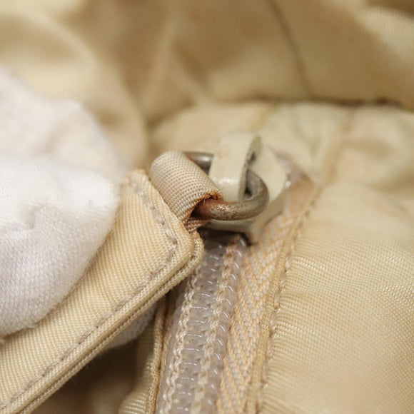 PRADA Hand Bag Nylon Beige Auth 48236