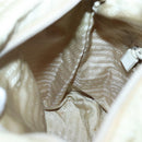 PRADA Hand Bag Nylon Beige Auth 48236-21