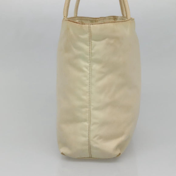 PRADA Hand Bag Nylon Beige Auth 48236