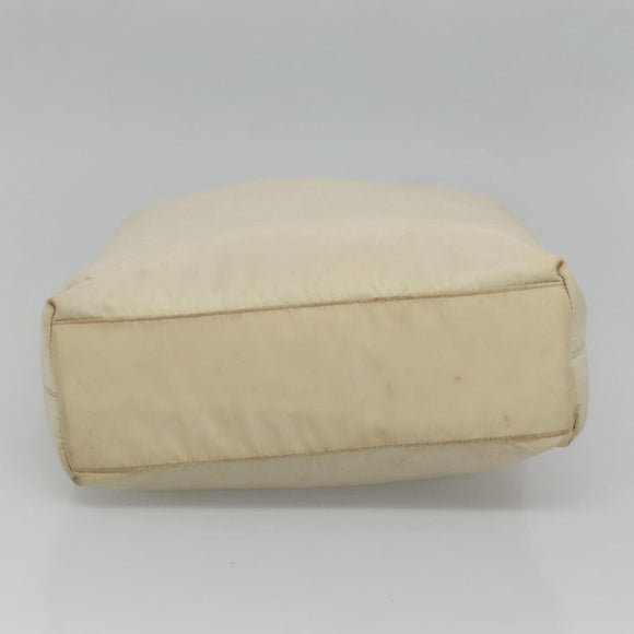 PRADA Hand Bag Nylon Beige Auth 48236