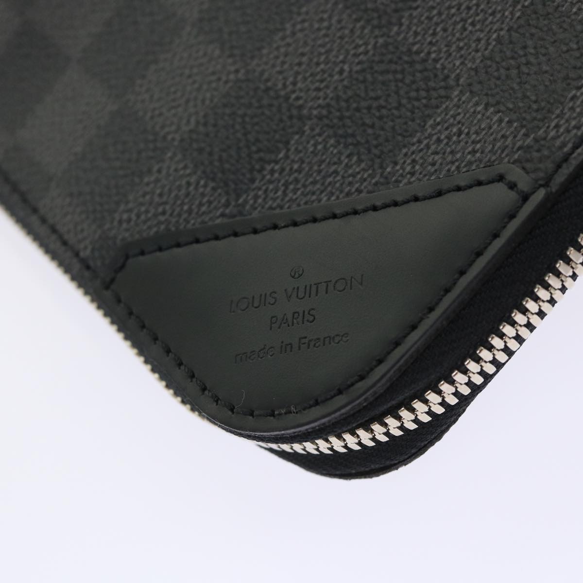 LOUIS VUITTON Damier Graphite Etui 5 Cravat Necktie Case N41136 LV Auth 48375