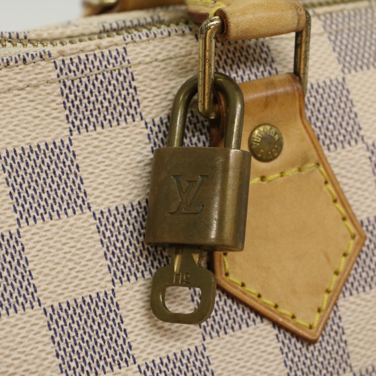 LOUIS VUITTON Damier Azur Speedy 25 Hand Bag N41534 LV Auth 48442