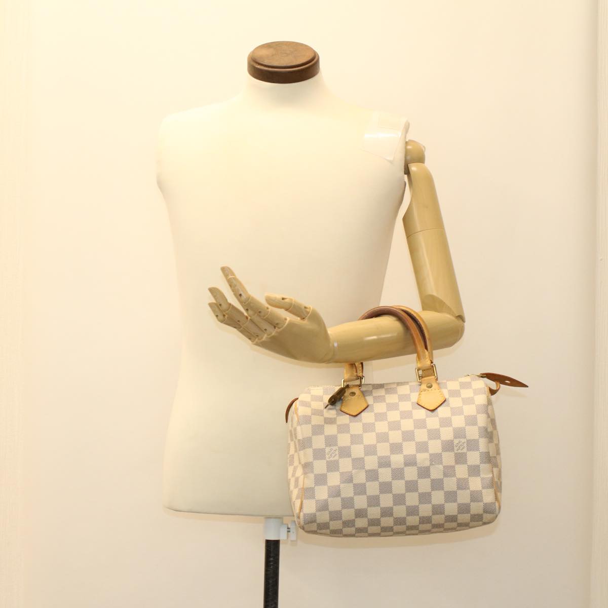 LOUIS VUITTON Damier Azur Speedy 25 Hand Bag N41534 LV Auth 48442