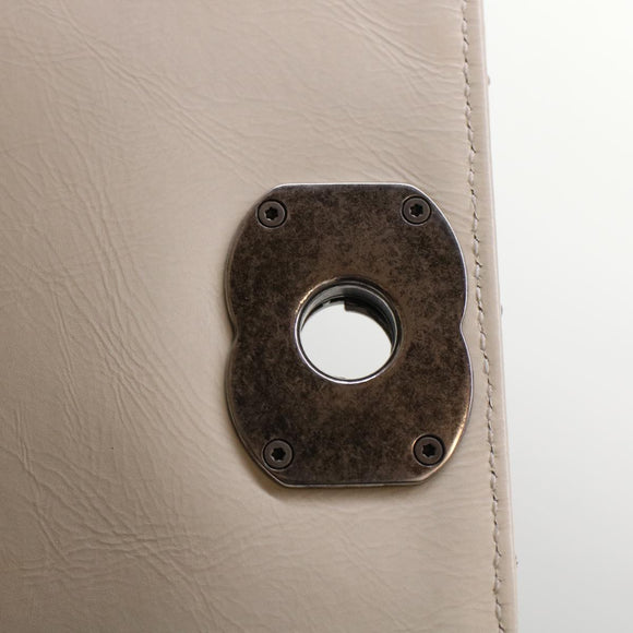 CHANEL Chevron x Matelasse Chain Shoulder Bag Lamb Skin White CC Auth 48469AV