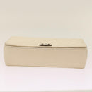 CHANEL Chevron x Matelasse Chain Shoulder Bag Lamb Skin White CC Auth 48469AV-5