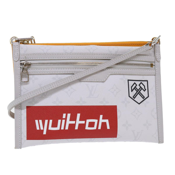 LOUIS VUITTON Monogram White Flat Mensenger Shoulder Bag Bron M44640 Auth 48487SAM