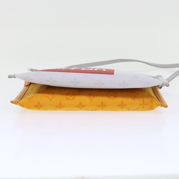 LOUIS VUITTON Monogram White Flat Mensenger Shoulder Bag Bron M44640 Auth 48487A