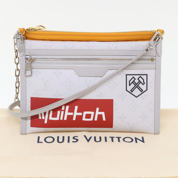 LOUIS VUITTON Monogram White Flat Mensenger Shoulder Bag Bron M44640 Auth 48487A