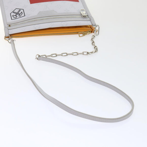 LOUIS VUITTON Monogram White Flat Mensenger Shoulder Bag Bron M44640 Auth 48487SAM