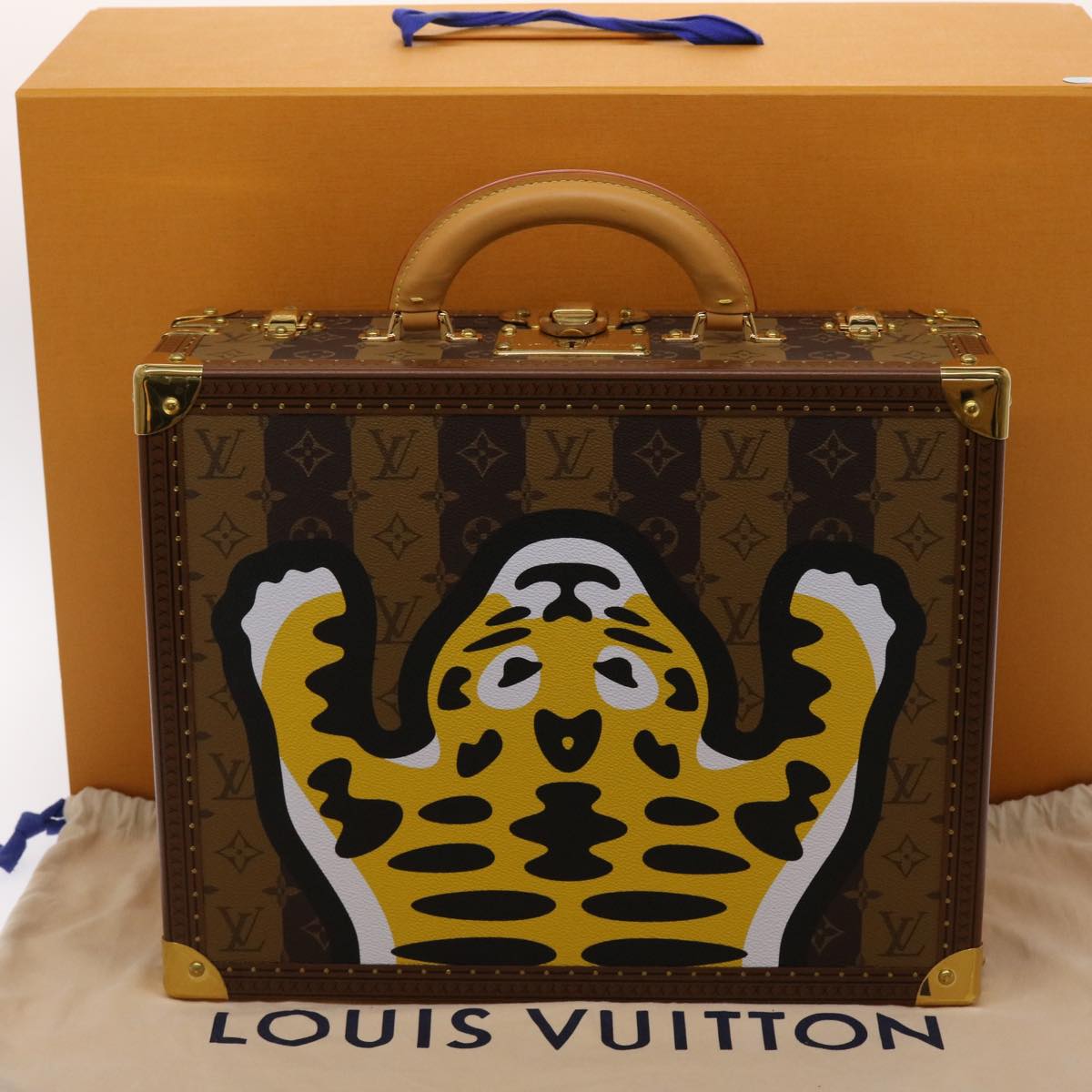 LOUIS VUITTON Monogram Stripe Cotteville 40 Trunk HUMAN MADE M20464 Auth 48522A