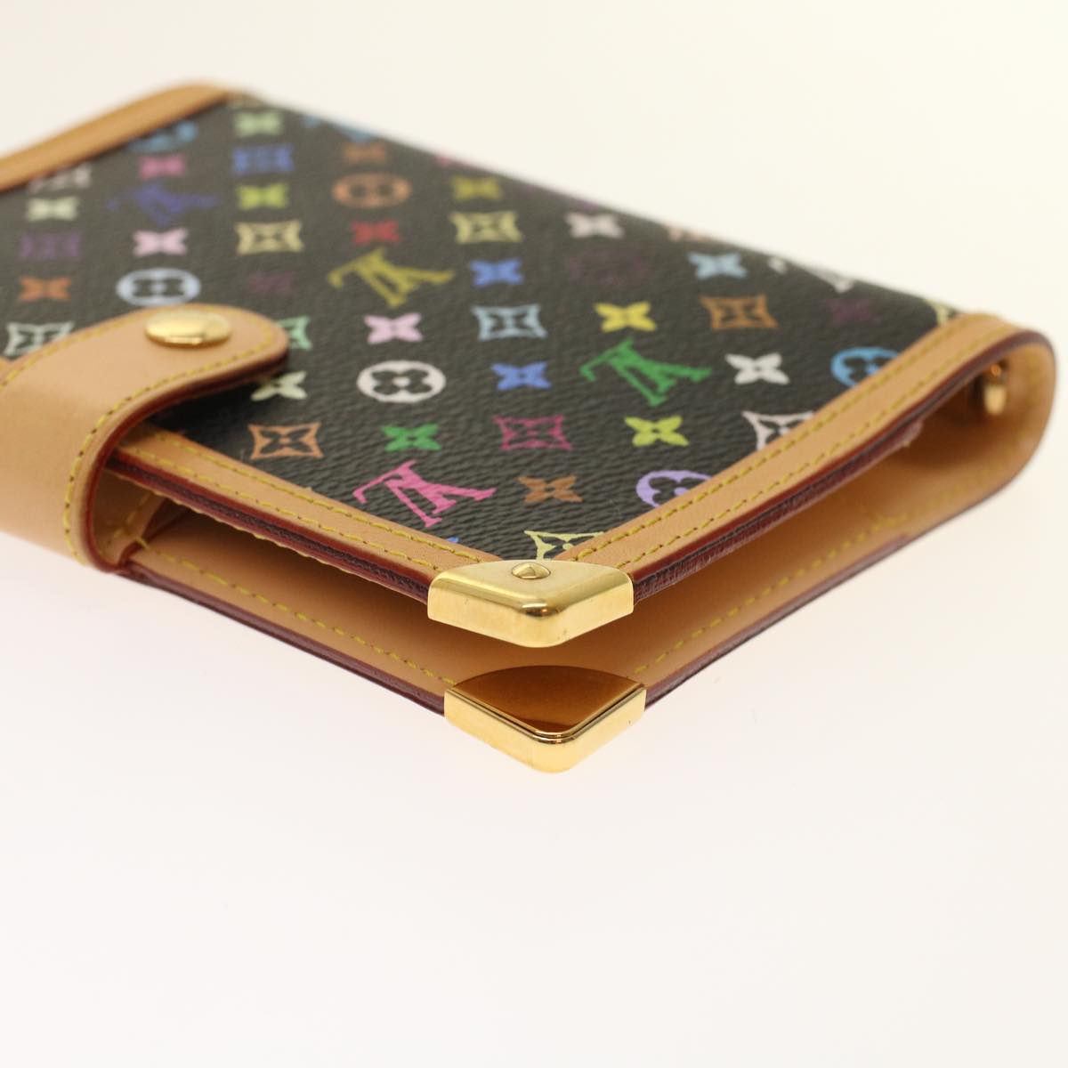 LOUIS VUITTON Multicolor Agenda PM Day Planner Cover Black R20895 LV Auth 48545