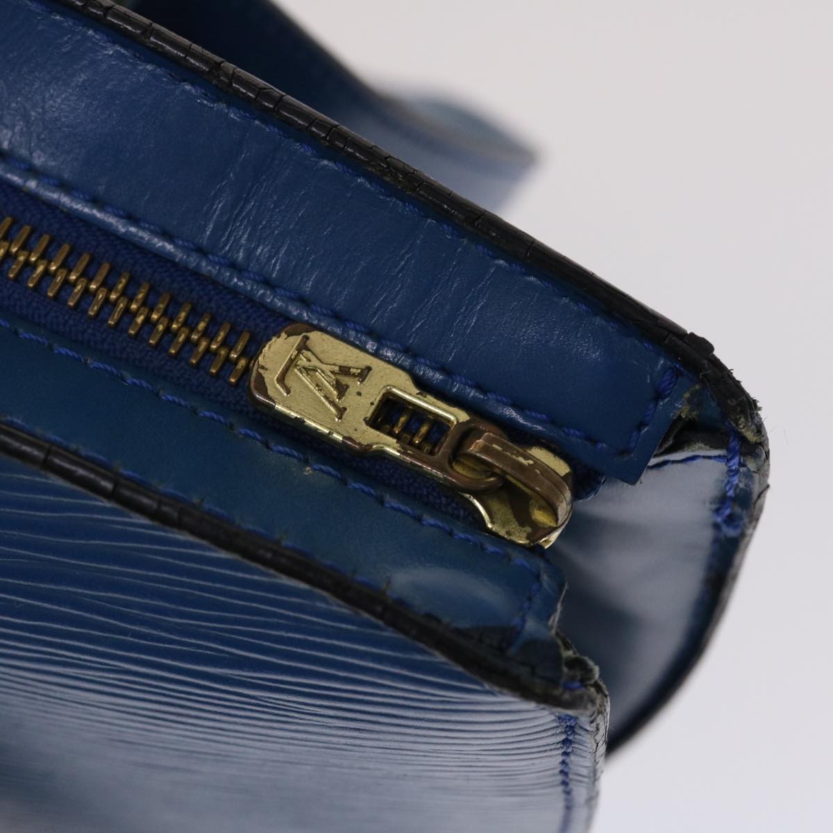 LOUIS VUITTON Epi Saint Jacques Poignees Long Hand Bag Blue M52265 LV Auth 48582