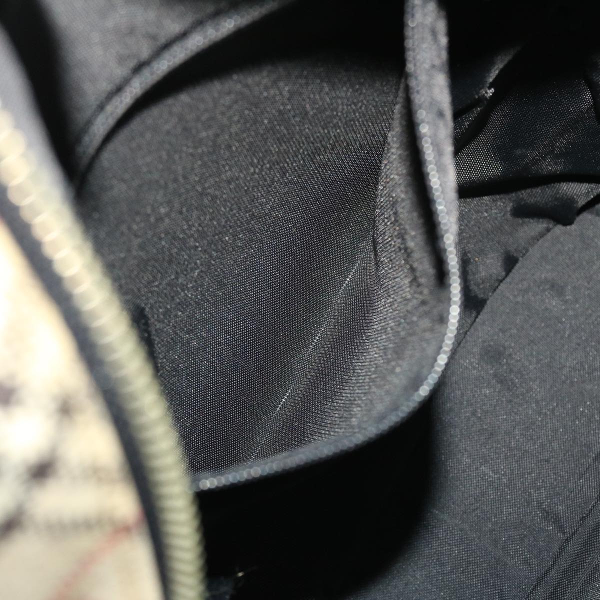 Burberrys Nova Check Blue Label Shoulder Bag Canvas Beige Black Auth 48608
