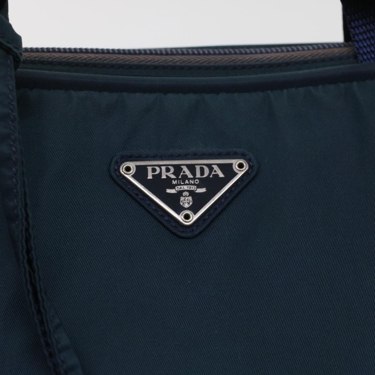 PRADA Hand Bag Nylon Blue Auth 48755