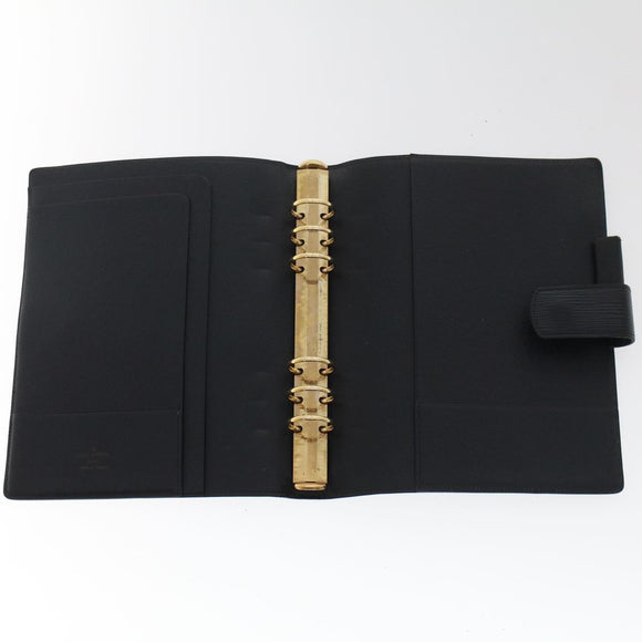 LOUIS VUITTON Epi Agenda GM Day Planner Cover Black R20062 LV Auth 48805