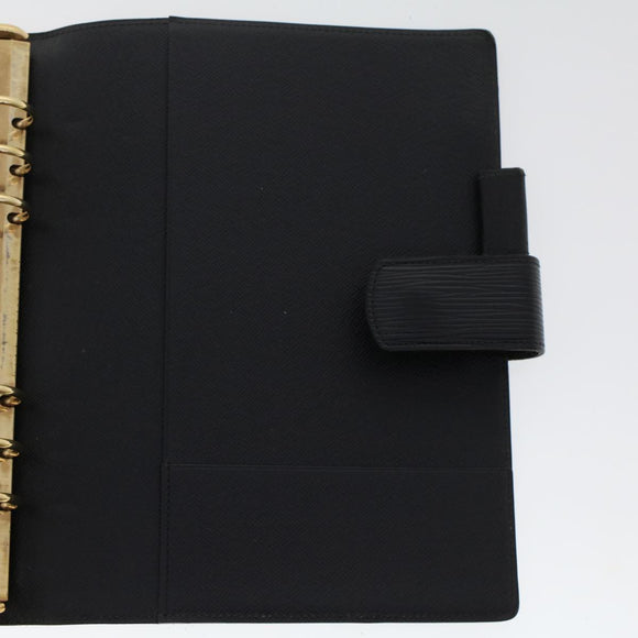 LOUIS VUITTON Epi Agenda GM Day Planner Cover Black R20062 LV Auth 48805