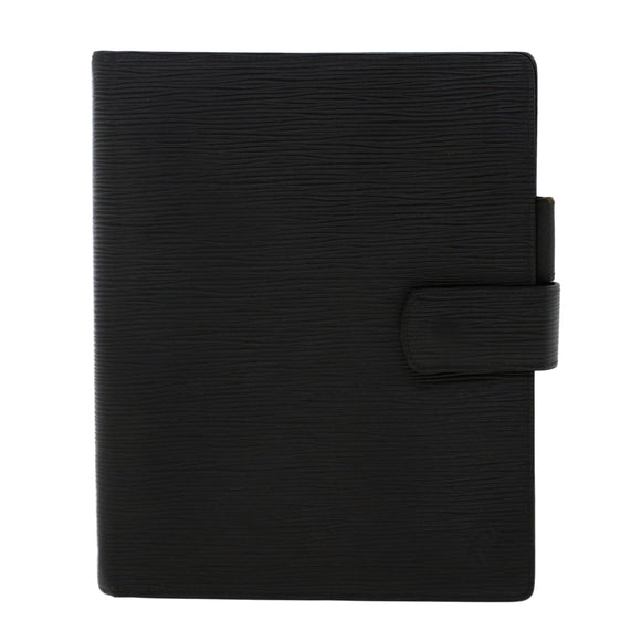LOUIS VUITTON Epi Agenda GM Day Planner Cover Black R20062 LV Auth 48805