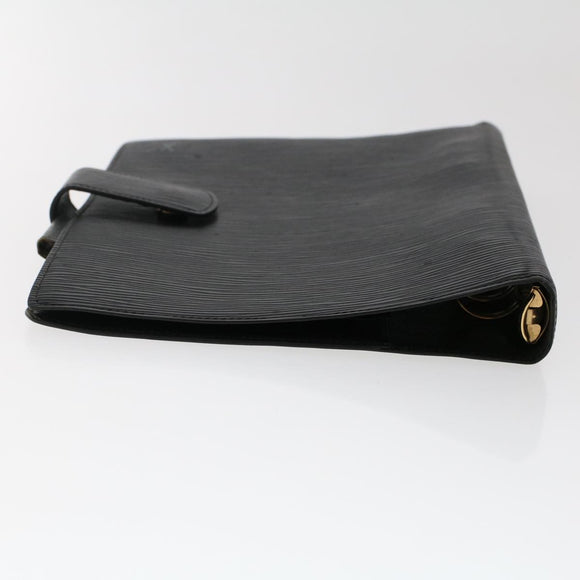 LOUIS VUITTON Epi Agenda GM Day Planner Cover Black R20062 LV Auth 48805