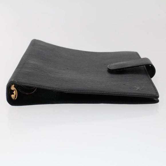 LOUIS VUITTON Epi Agenda GM Day Planner Cover Black R20062 LV Auth 48805