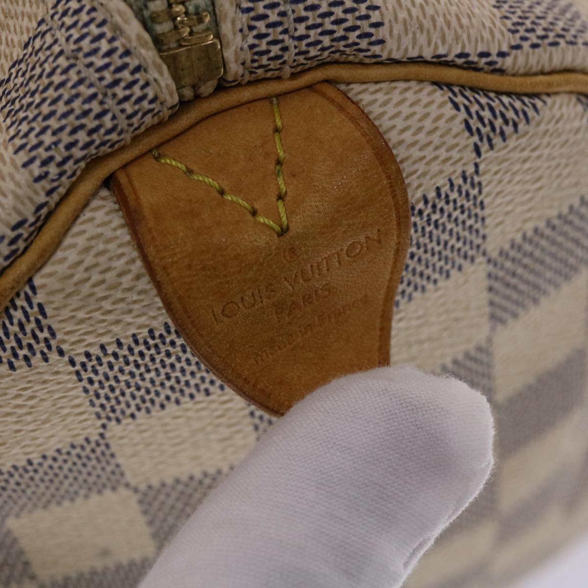 LOUIS VUITTON Damier Azur Speedy 25 Hand Bag N41534 LV Auth 48832