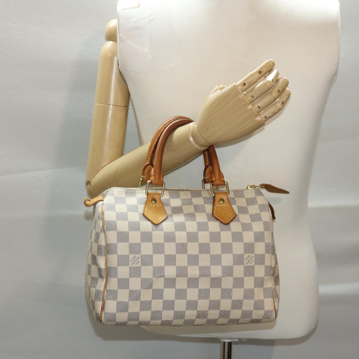 LOUIS VUITTON Damier Azur Speedy 25 Hand Bag N41534 LV Auth 48832