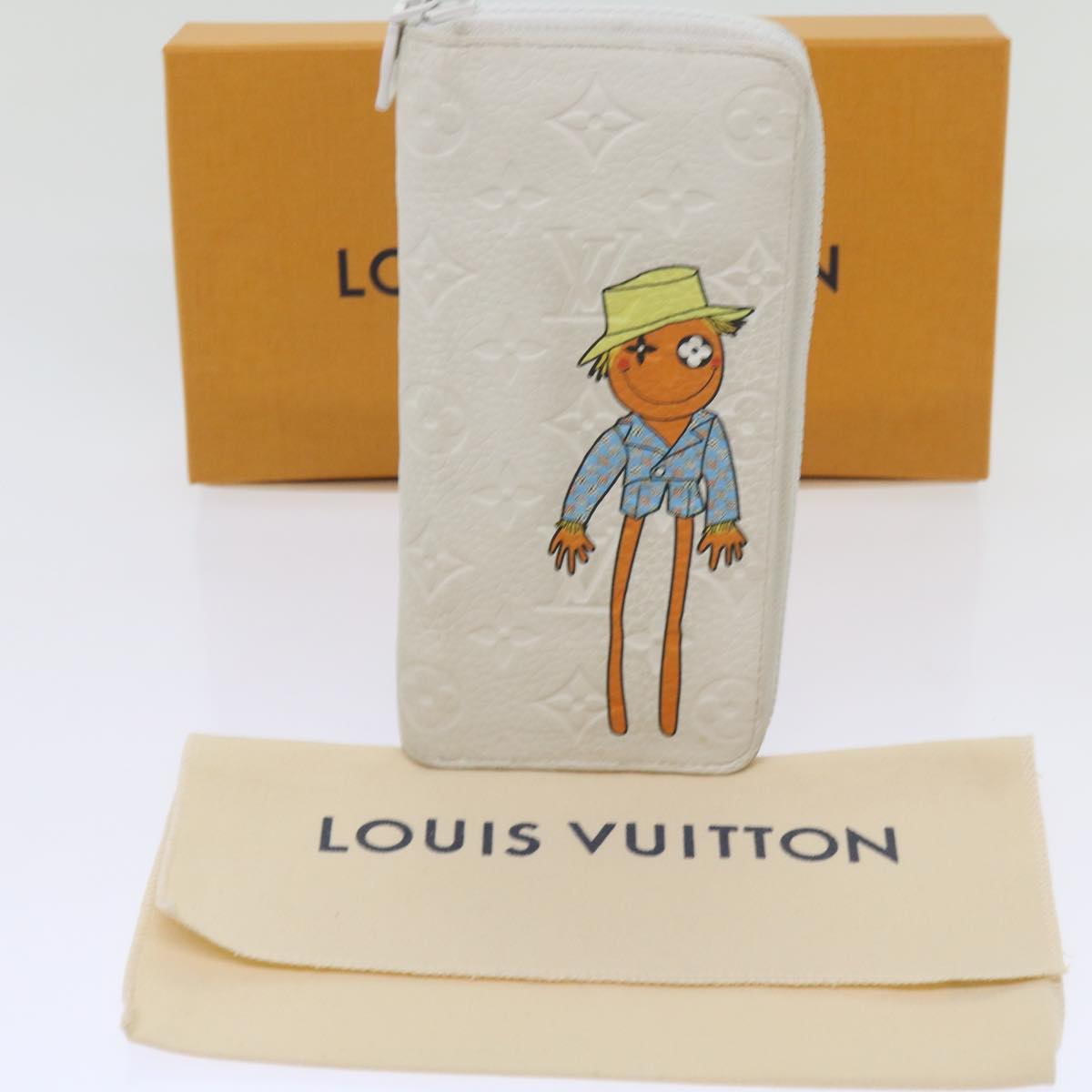 LOUIS VUITTON Monogram Empreinte Zippy Wallet Vertical Neige M80337 Auth 48911