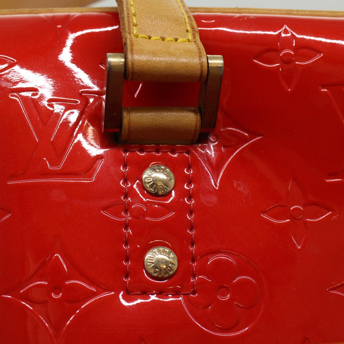 LOUIS VUITTON Monogram Vernis Sutton Hand Bag Red M91080 LV Auth 49006