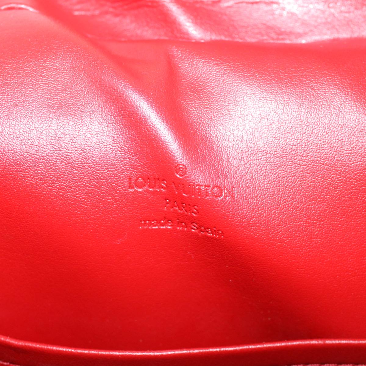 LOUIS VUITTON Monogram Vernis Sutton Hand Bag Red M91080 LV Auth 49006